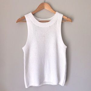NWT Anthropologie White Knit Sleeveless sweater / tank top Size XS